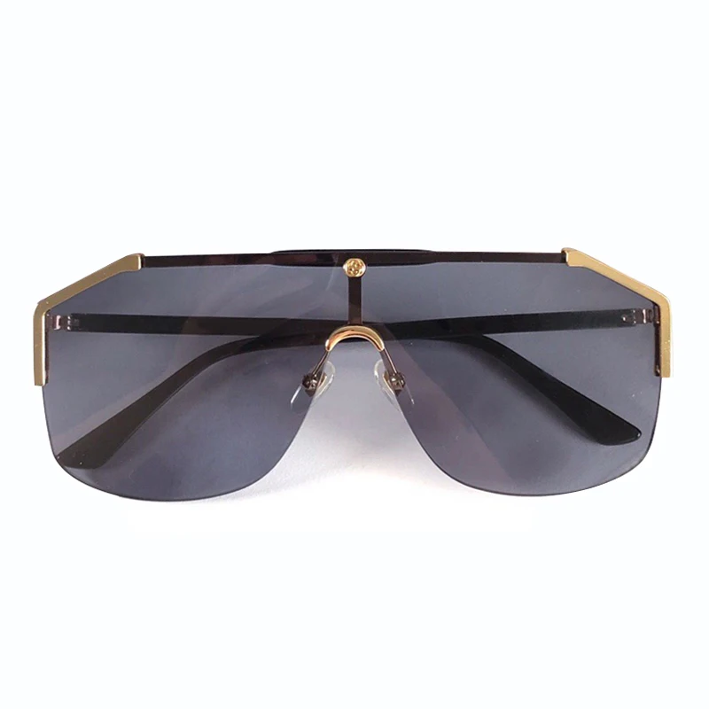 No.1 sunglasses Большие солнцезащитные очки без оправы для мужчин и женщин, цельные линзы, женские солнцезащитные очки UV400 - Цвет линз: No.1 sunglasses