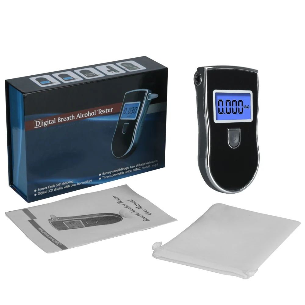 Portable LCD Screen Alcohol Meter Wine Alcohol Test Digital Breath Tester Drunk Driving Analyzer Car Breathalyzer