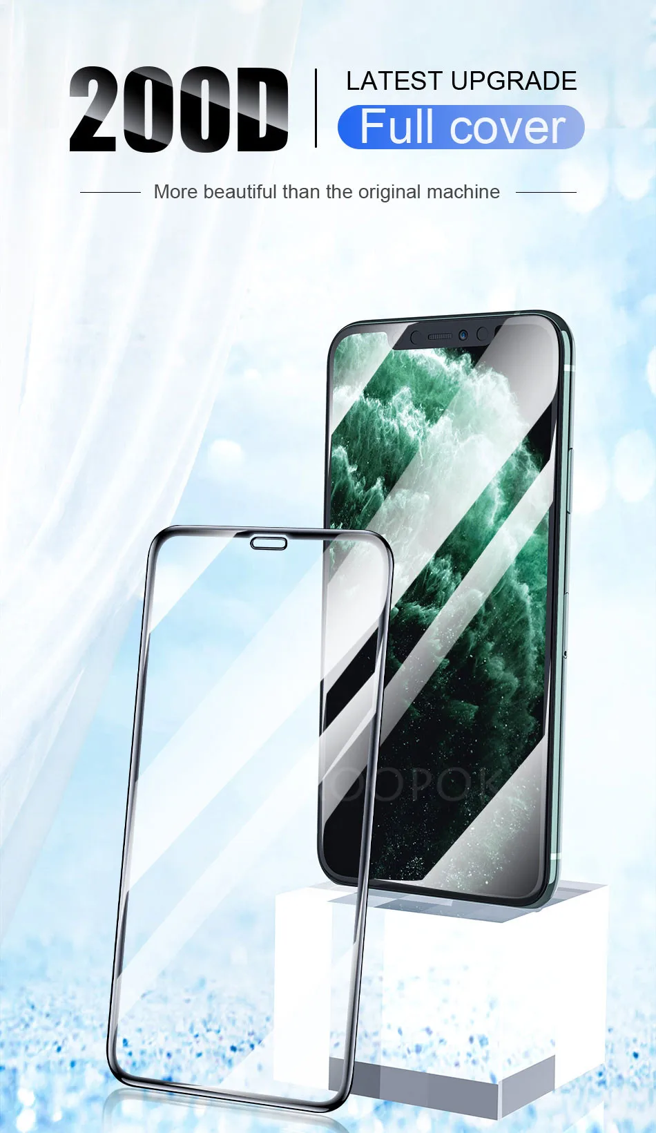 200D полное покрытие стекло для iPhone X XR XS 11 Pro Max защита экрана закаленное стекло для iPhone 6 6s 7 8 Plus защитное стекло