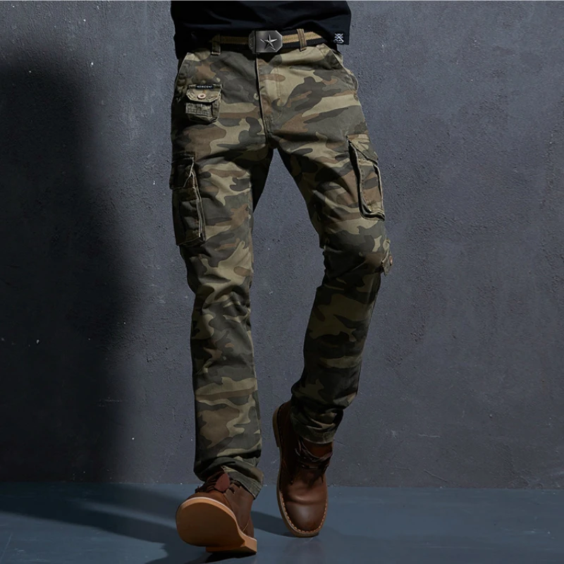 Promotion New Camo Cargo Pants Men Military Tactical Camouflage Pants Male Combat Camo Trousers Men Casual Cotton Full Length joggers man