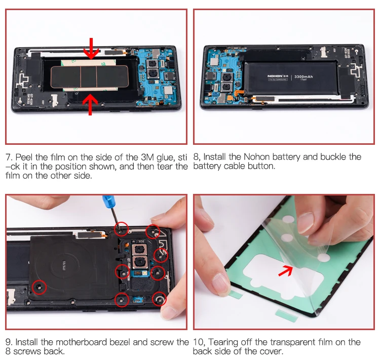NOHON Батарея для samsung Galaxy Note 3 4, 8 Note3 NFC N9000 Note4 N9100 Note4 N910X Note8 N9500 реальные Ёмкость батареи сотового телефона