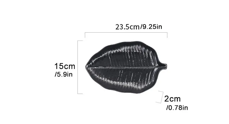 Посуда для кухни керамика 1 шт., японское стильное черное керамическое блюдо, винтажное, в форме листа, стейк, десертная тарелка, кухонная утварь, домашняя, столовая посуда, принадлежности