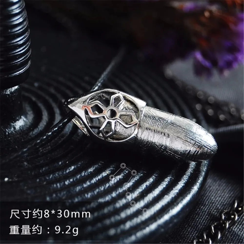 Natural Gibeon Meteorite Moldavite Pendant (4)