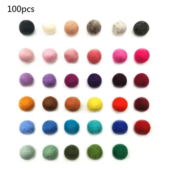 

100 Pcs/pack Wool Felt Ball Handmade DIY Christmas Ornaments Colored Hair Balls