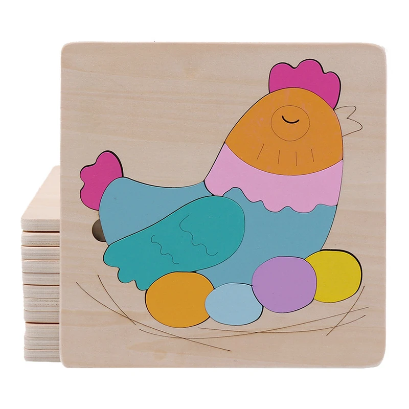

Child Wooden Toys Wooden Cute Animal Puzzles Kids Memory Training Jigsaw Puzzle Early Education Learning Toys for Children