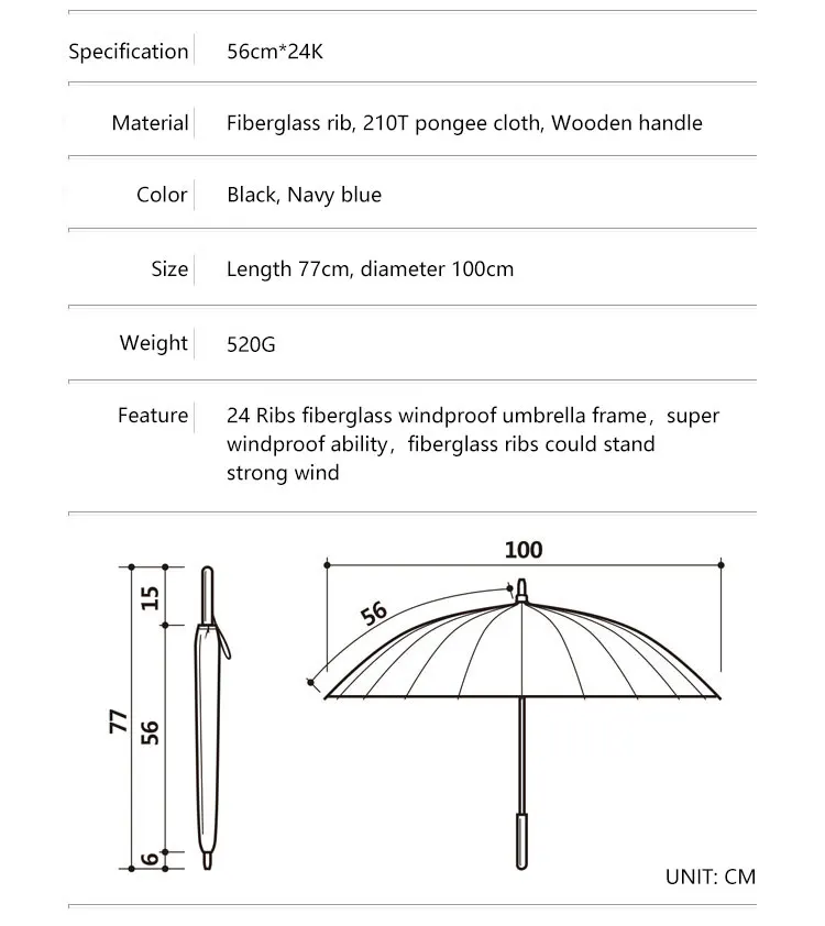 Новинка! Зонт от дождя 24K высокого качества, женский, мужской, с деревянной ручкой, ветрозащитный зонт, стекловолокно, мужской, деловой, мульти-кость, длинный, Paraguas