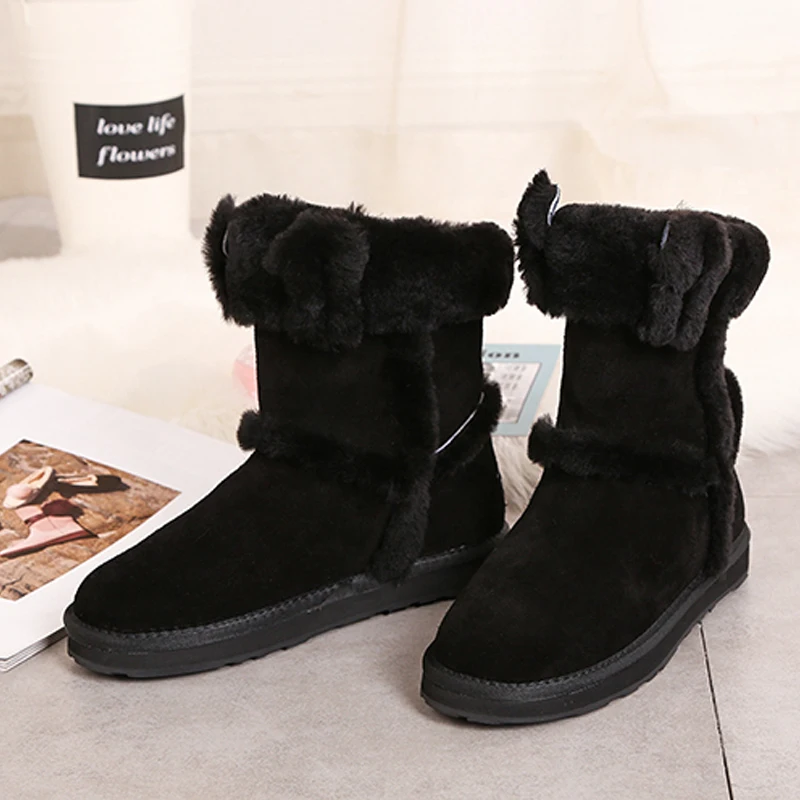 

2020 Luxury Snow Boots Women Winter Boots Fashion Women Platform Black Boots Designer U Brand Genuine Leather Handmade Shoes