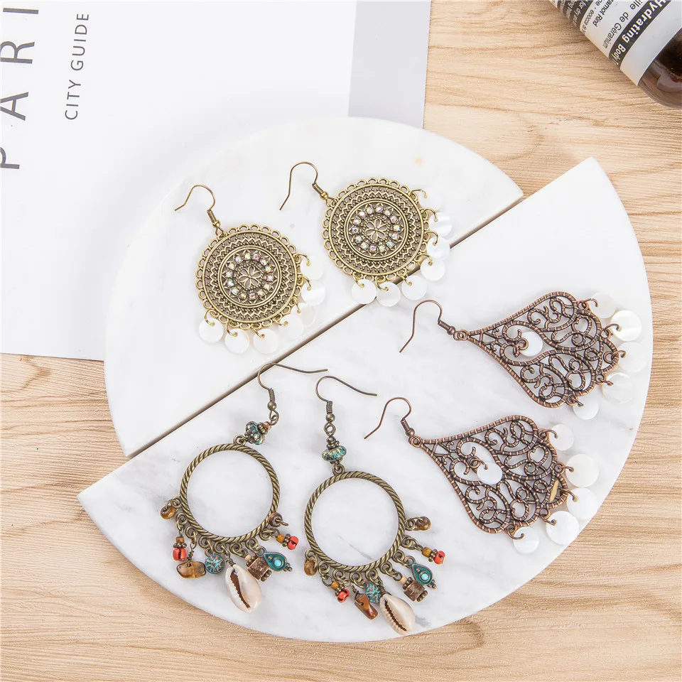 Fashion Sea Shell Earrings Female Trendy Simple Holiday Women Big Round Beach Drop Earrings for Women Elegant Shells Jewelry (4)