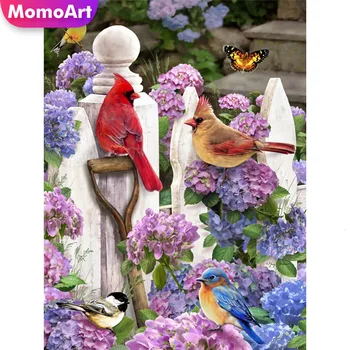 

MomoArt 5D Diamond Painting Bird Full Drill Square Diamond Embroidery Animal Cross Stitch Home Decoration Gift