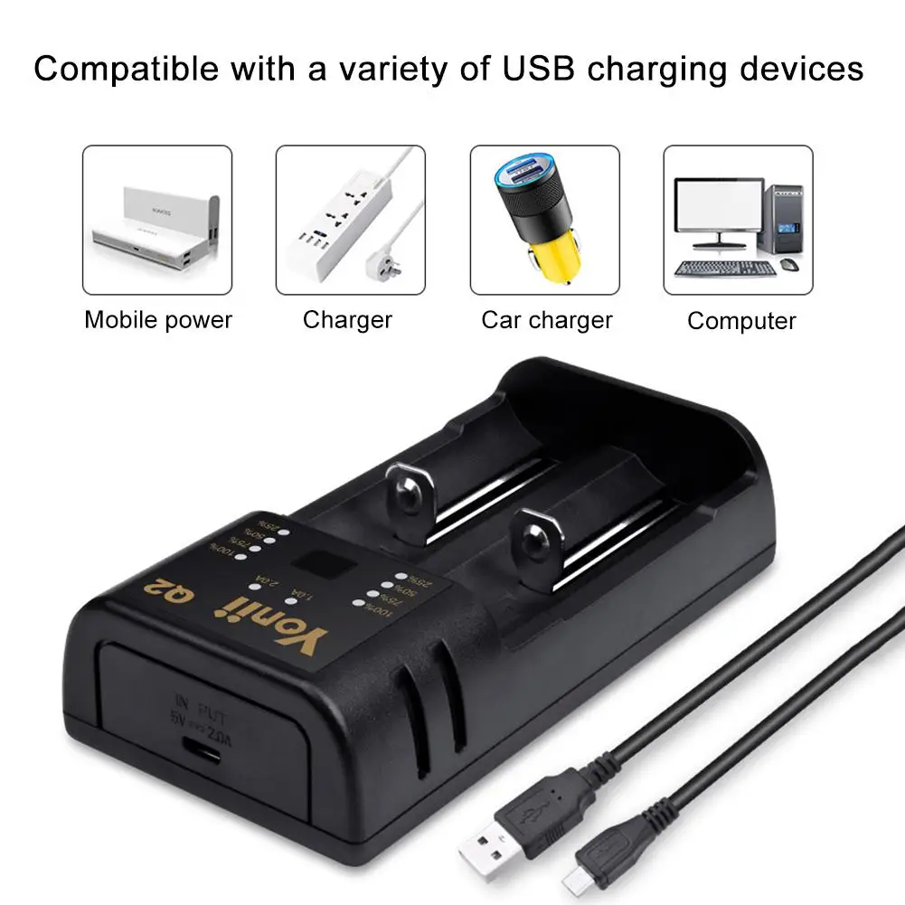 18650 литиевая батарея зарядное устройство NiMH AA Smart 3.7V21700 двойной слот с выходом