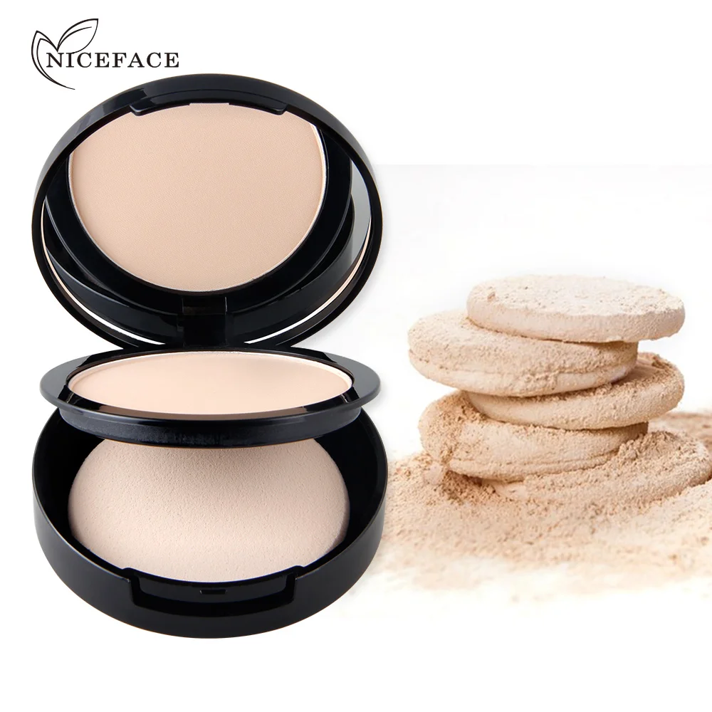 NICEFACE макияж скрывает поры недостатки лица прессованная пудра для жирной кожи
