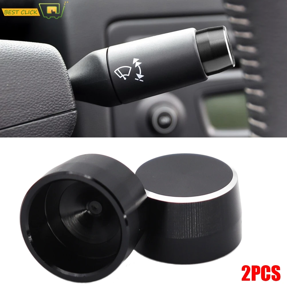 Verbesserte 2Pcs Stahl Zifferblatt Lampe Schalter Abdeckung Für Benz Smart Fortwo 450 451 07-14 Auto Wischer Getriebe kappe Dekorative Aufkleber Auto Styling