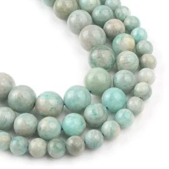 

AAA+ Natural Gem Amazonite Stone Beads Round Loose Spacer Beads For Jewelry Making 6 8 10mm DIY Women Charm Bracelet 15"Strand