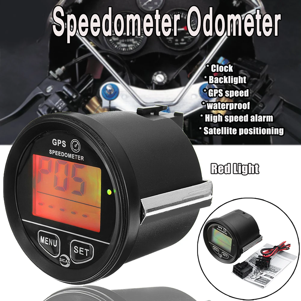 

New 12V/24V 60mm Global Positioning System Speedometer Odometer LCD Display for Motorcycle Marine Boat Cart Truck