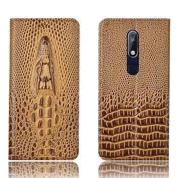 

Crocodile head pattern genuine leather case card slot holder for Nokia 7.1 Plus/Nokia 7.1/Nokia 7/Nokia 7 Plus phone case funda