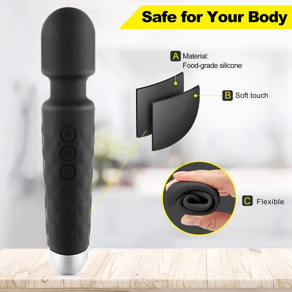 AV Magic Wand Dildo Vibrator 20 Speeds For Women Silicone Female Masturbator Sex Toys For Adults 18 Clit Vaginal Body Massager 5