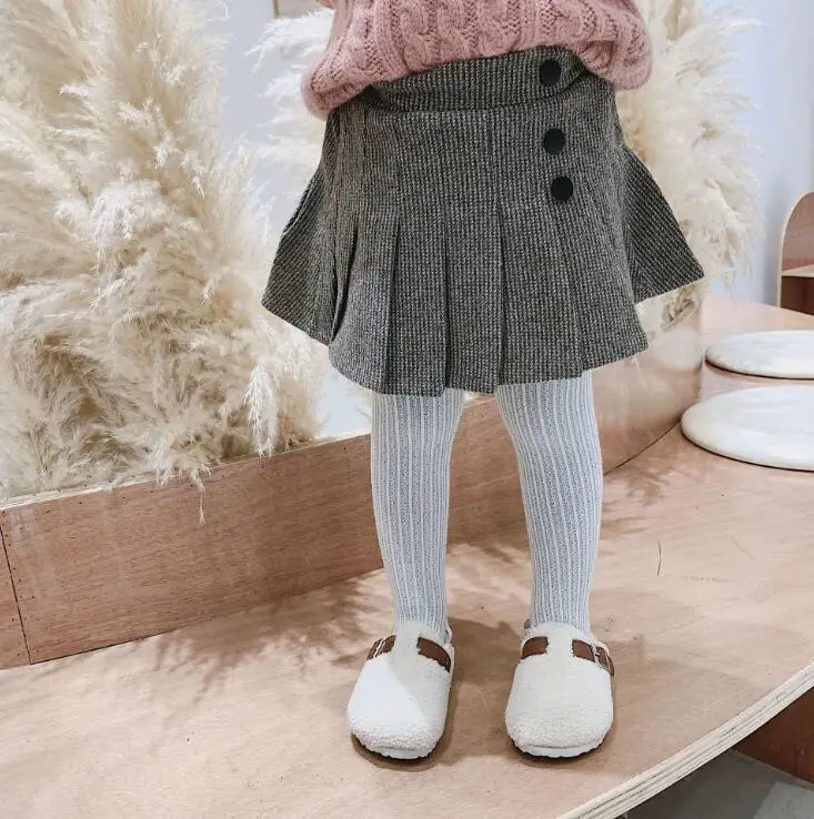 new wholesale girls plaid draped skirt autumn winter fashion girls skirts 1-6 years