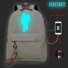 Billie Eilish рюкзак для подростков мальчиков и девочек в стиле хип-хоп светящиеся детские школьные сумки раппер женская сумка для школьников рюкзак