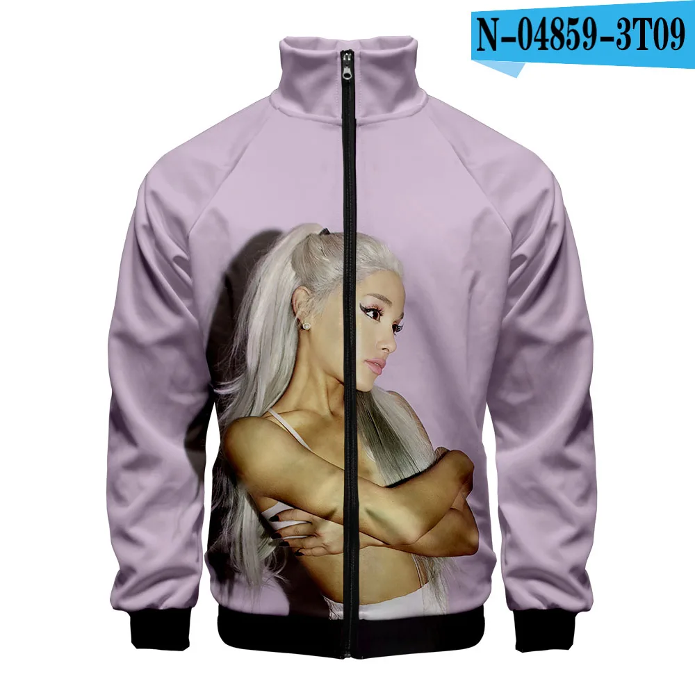 Ariana Grande толстовка на молнии повседневные толстовки Модные крутые Highstreet осенне-весенняя одежда Толстовка для женщин - Цвет: Фиолетовый