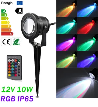 

RGB LED Spot Light Lawn Lamp with Remote Controller 12V 10W Garden Decoration Waterproof Outdoor Landscape Lighting Lawn Light