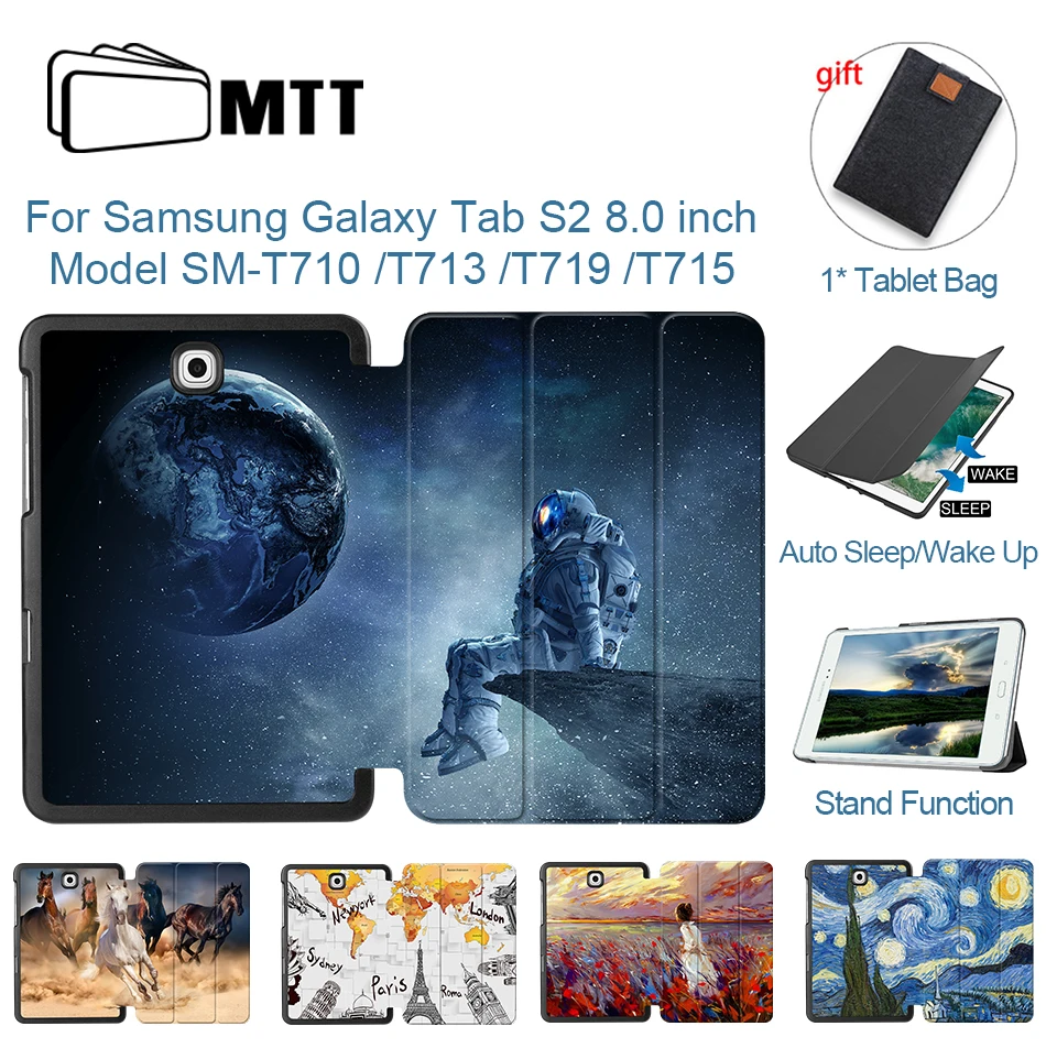 MTT PU кожаный чехол для Samsung Galaxy Tab S2 S 2 8 дюймов Магнитный Флип Стенд защитный T715 T710