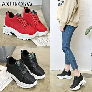 

Women's High Heels 2019 Spring And Autumn Ladies Breathable Walking shoes Zapatos De Mujer Fashion Mini Skirt Ladies Sneakers