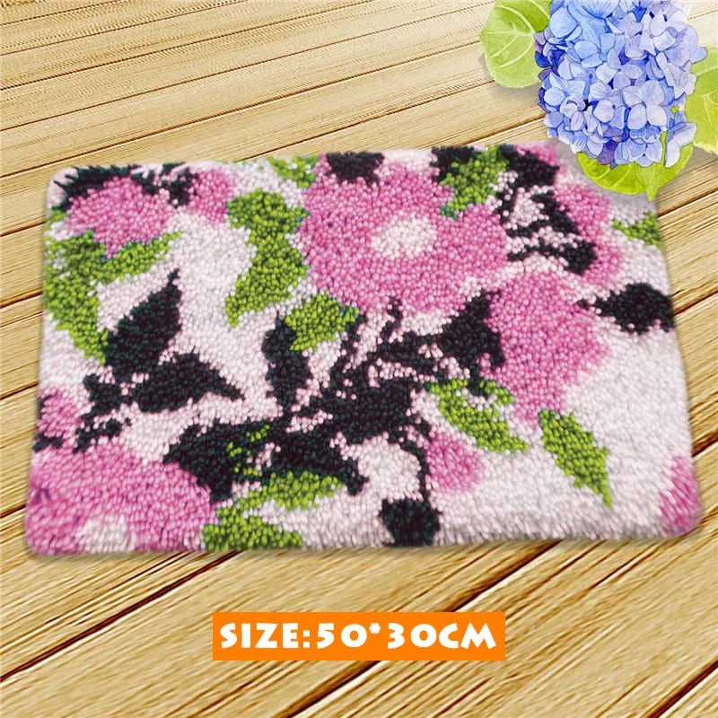 AZD085 Цветок крюк с защелкой Наборы Diy Smyrna Knooppakket Klink Haak Kleed Bloemen Сделай Сам Подушка с пуговицей Животные рукоделие коврик подарок - Цвет: AZD085