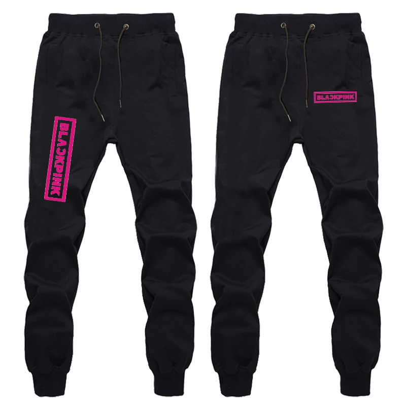 

Kpop Blackpink Trousers Cotton Casual Sports Trousers Lisa Jennie Rose Jisoo Printed Long Pants Unisex Straight Pants Sweatpants
