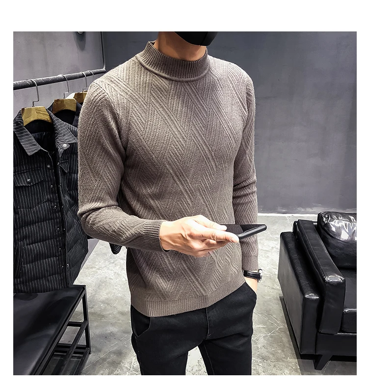 Casual Men's Sweater O-Neck Striped Slim Fit Knittwear Mens Sweaters Pullovers New Autumn Leisure Pullover Men Pull Homme M-3XL