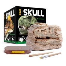 

Kids Simulated Dinosaur Skull Excavation Triceratops Tyrannosaurus Head Skull Model Desktop Ornament Toys Craft Home Decoration