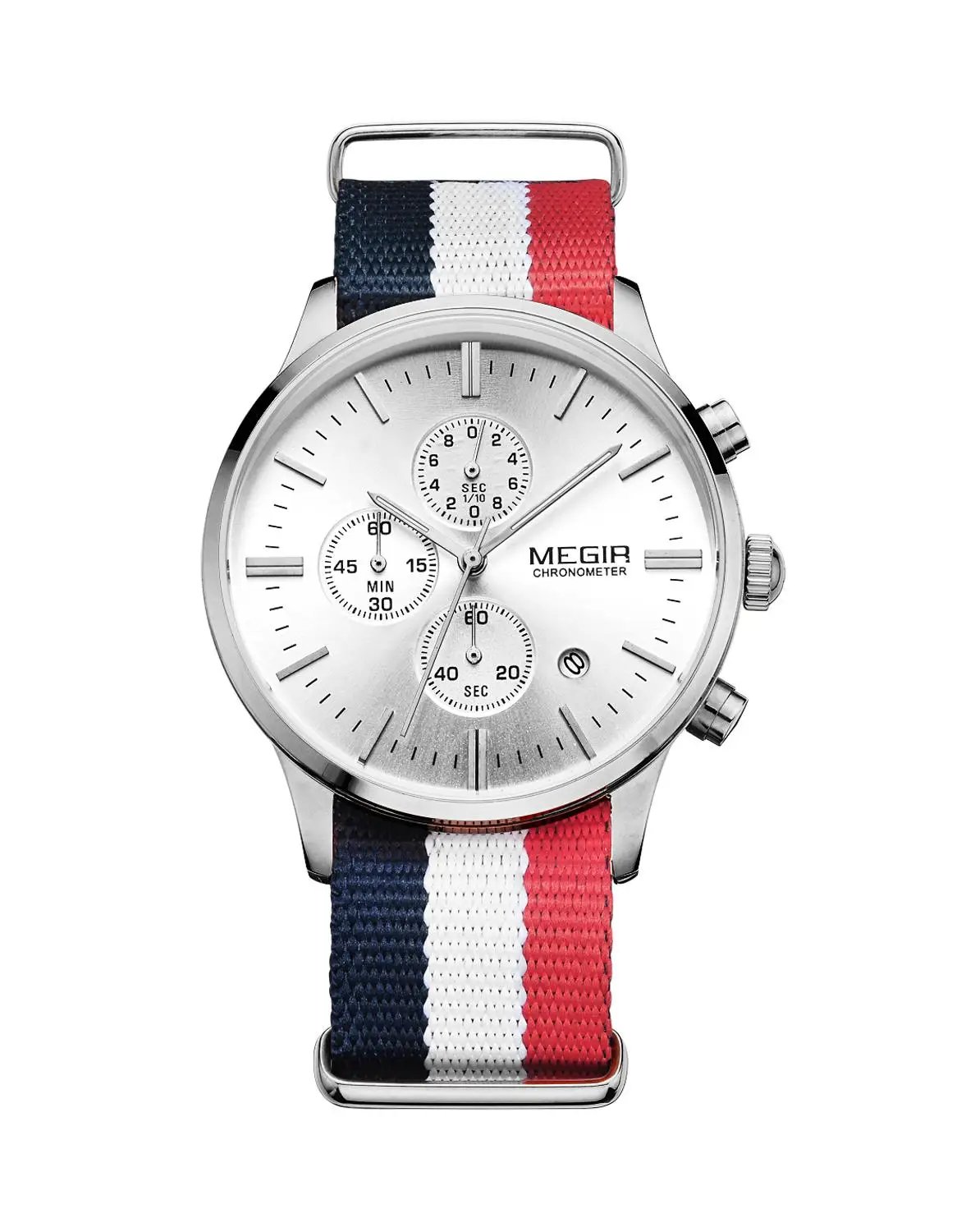 

MEGIR watch for British retro simple atmosphere dial multi-function timing wild quartz men's watch 2011