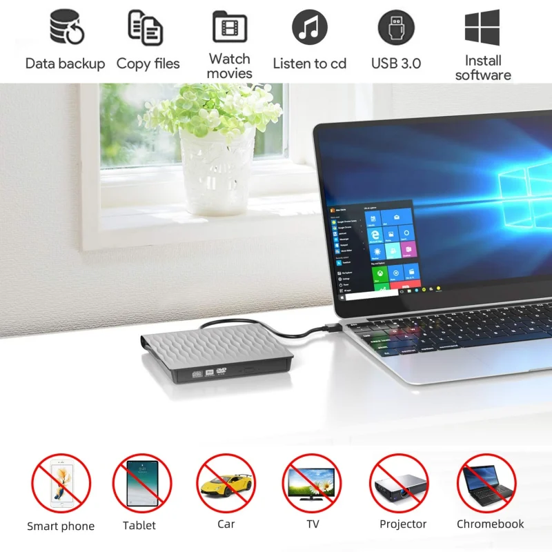 Высокая скорость передачи данных внешний CD DVD привод USB 3,0 Портативный внешний реписатель горелки писатель USB Оптические накопители