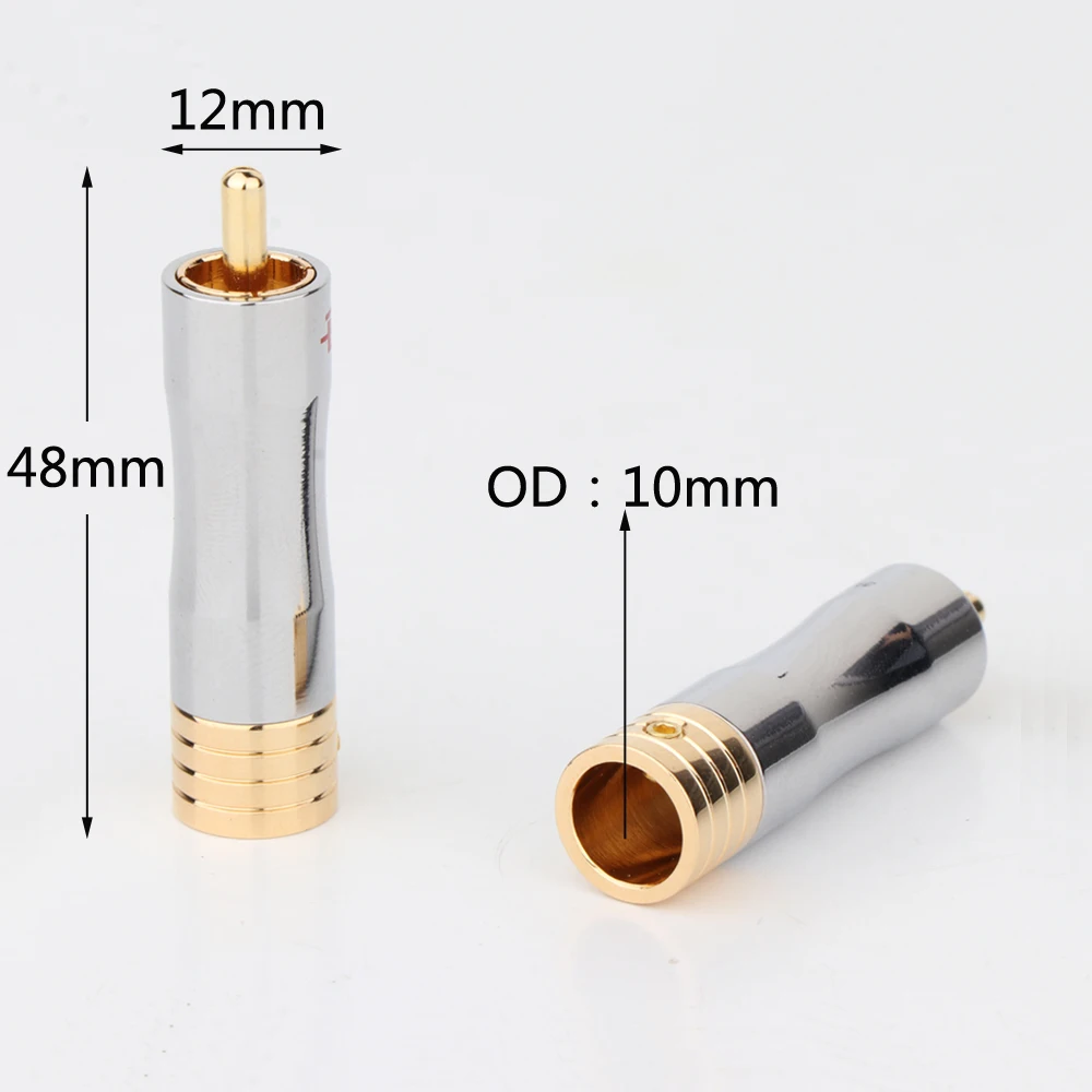 Rca Plug Cabo de Áudio Conector Macho Adaptador Banhado a Ouro Peças R1703 - Image 6
