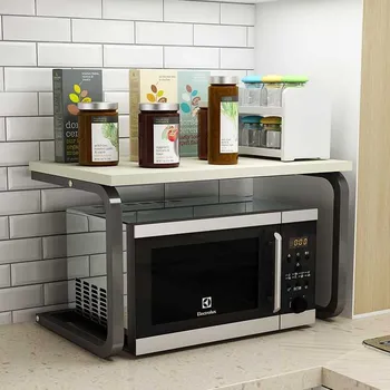 

Retractable Microwave Oven Shelf 2-storey Oven Shelf Kitchen Shelf Receives Storage Goods Multi-storey Landing Type