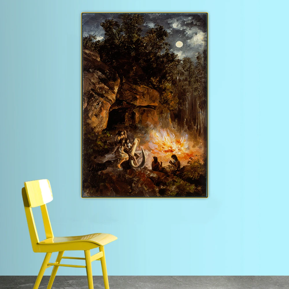 

Citon Jose Maria Velascoã€ŠScene From The Quaternary Upper Paleolithic Periodã€‹Canvas Oil Painting Picture Decor Home Decoration