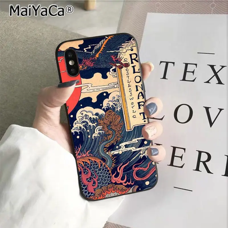 A5 MaiYaCa японский мультфильм pub волна Аниме Дракон Новое поступление чехол для сотового телефона Apple iPhone 8 7 6 6S Plus X XS MAX 5 5S SE XR - Цвет: A5