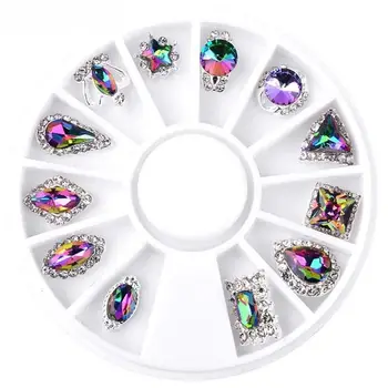 

5mm Nail Art Sticker Tip Decal 3D Acrylic Glitter Rhinestones Manicure Studs Nail Tips DIY (H)