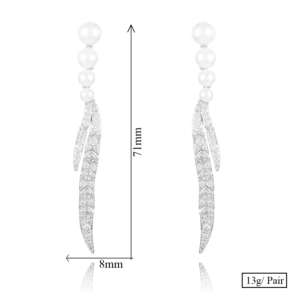 GODKI женские свадебные вечерние серьги с искусственным жемчугом и микро кубическим цирконием