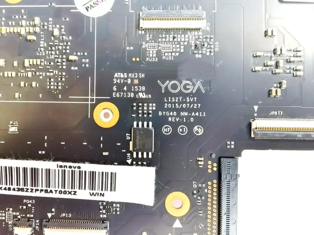 Оригинальная материнская плата для ноутбука lenovo YOGA 900-13ISK YOGA 900-13ISK I7-6500U 8GB BYG40 NM-A411 REV 1,0 протестирована бесплатно