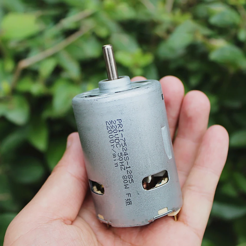 DC220V высокое Мощность, двигатель постоянного тока, 22000 об/мин 80 Вт высокой мощности Скорость Мотор 12-stage ротора с охлаждающим вентилятором, угольные щетки, вал, Диаметр 5 мм