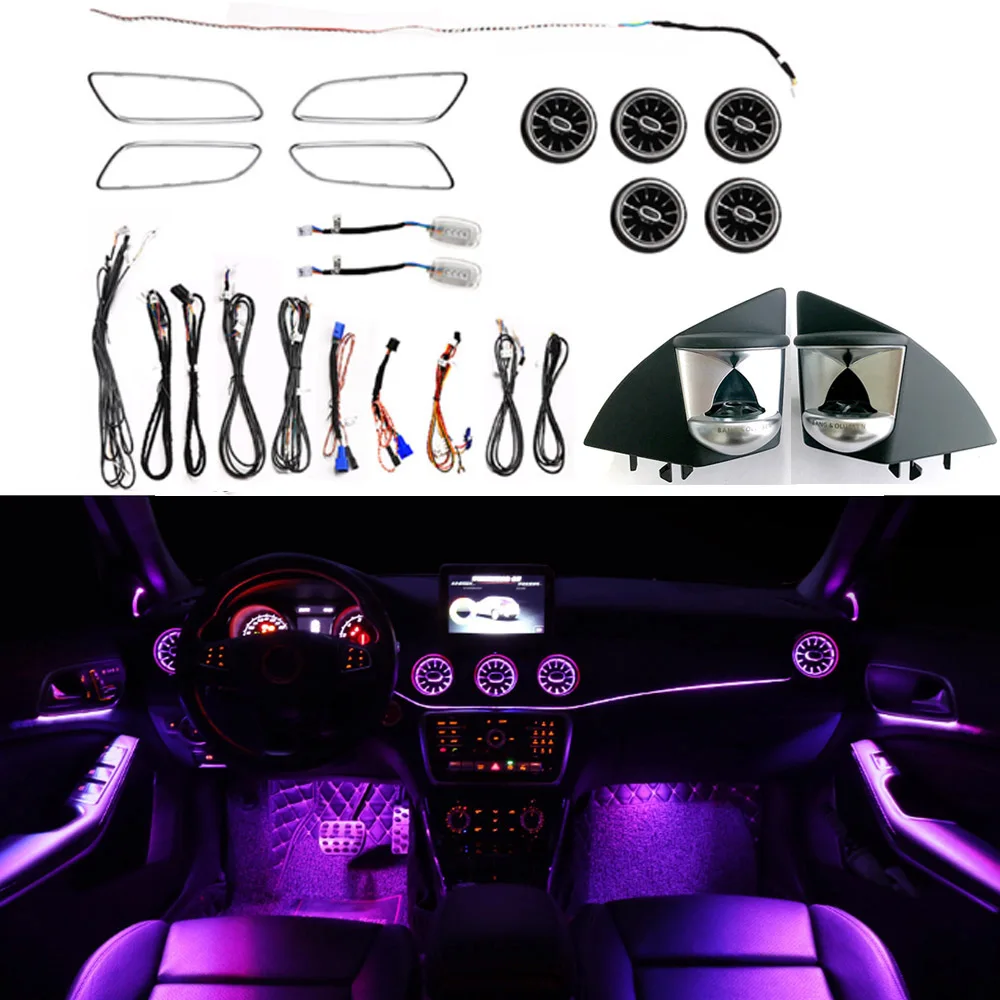12 Color Car LED Ambient Light Kit Dashboard Strip Door Decorative Lamp