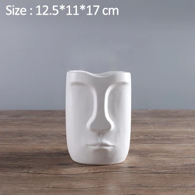 White-S Strongwell белая абстрактная керамическая ваза для лица Скандинавская ваза для цветов Матовая портретная Настольный украшения для дома аксессуары Рождественский подарок - Цвет: White-S