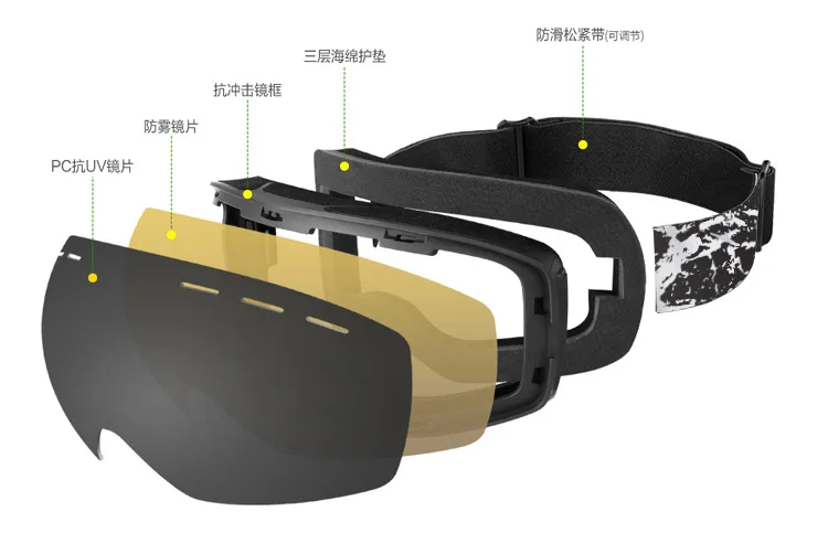Лыжные очки двухслойные UV400 противотуманные очки для сноуборда для мужчин и женщин зимние лыжные маски Лыжные очки