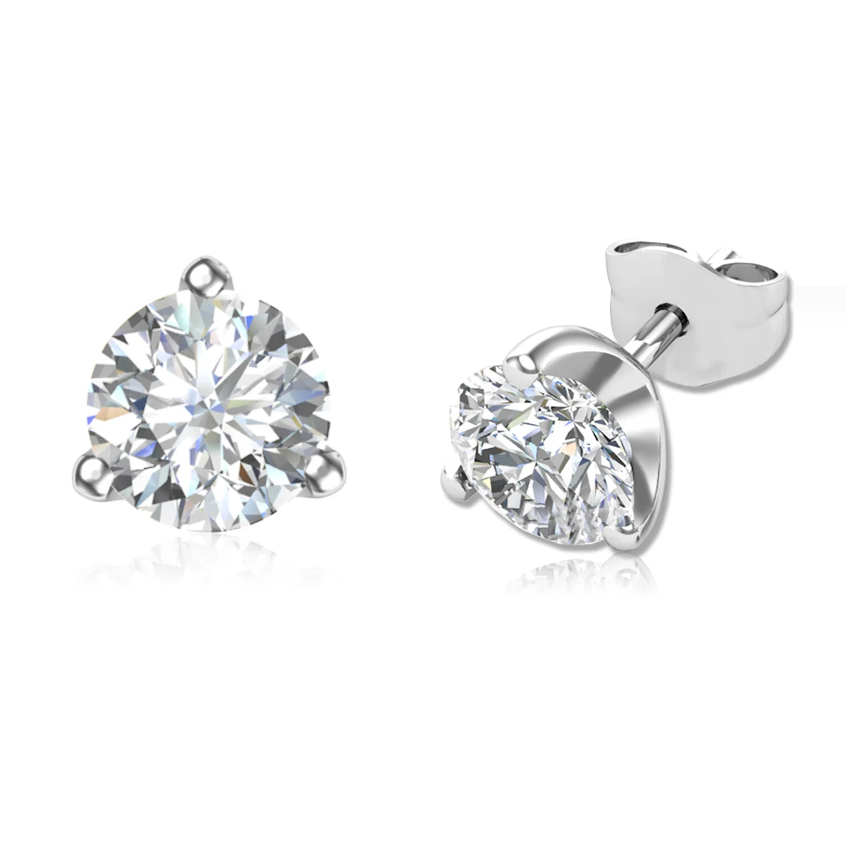 Christmas Gift 0.3-1.2 Carat D Color Moissanite Gemstone Stud Earrings For Women 925 Sterling Silver Solitaire Fine Jewelry