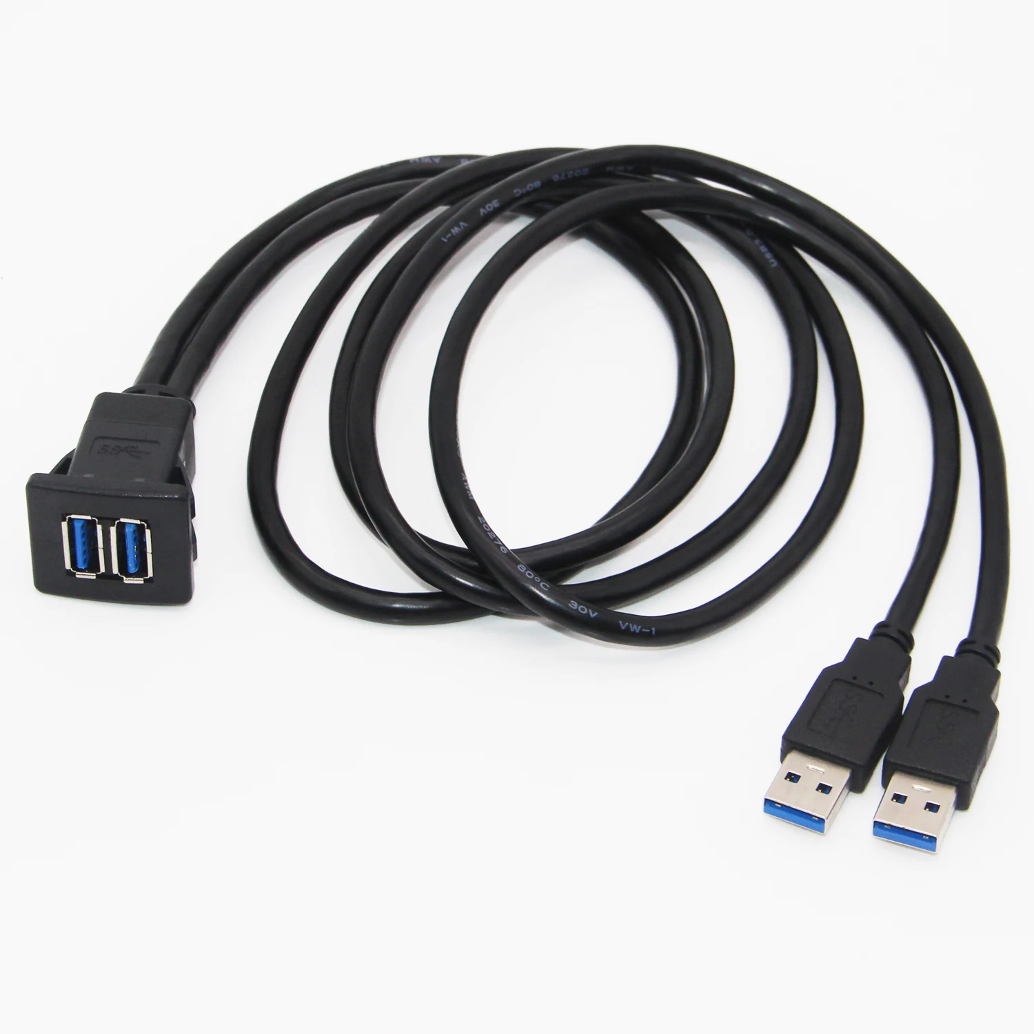 Bochara двойной USB3.0 USB2.0 мужчин и женщин панель скрытого монтажа приборной панели кабель экранированный для автомобиля мотоцикла