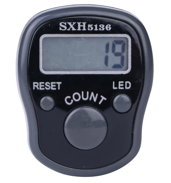 Dark Gray SXH5136 5 цифр Кольцо Стиль ручной счетчик с светодиодный светильник фон электронный кликер 12 цветов упаковка карт - Цвет: Dark Gray