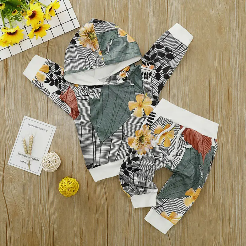 Новинка года; Лидер продаж; весенне-осенняя одежда; рождественские Топы с капюшоном для маленьких мальчиков и девочек; пальто; штаны; одежда с цветочным принтом; одежда с длинными рукавами