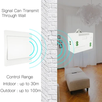 

RF433 Wireless Switch No Battery Remote Control Wall Light Switch Self Powered Wall Panel Transmitter