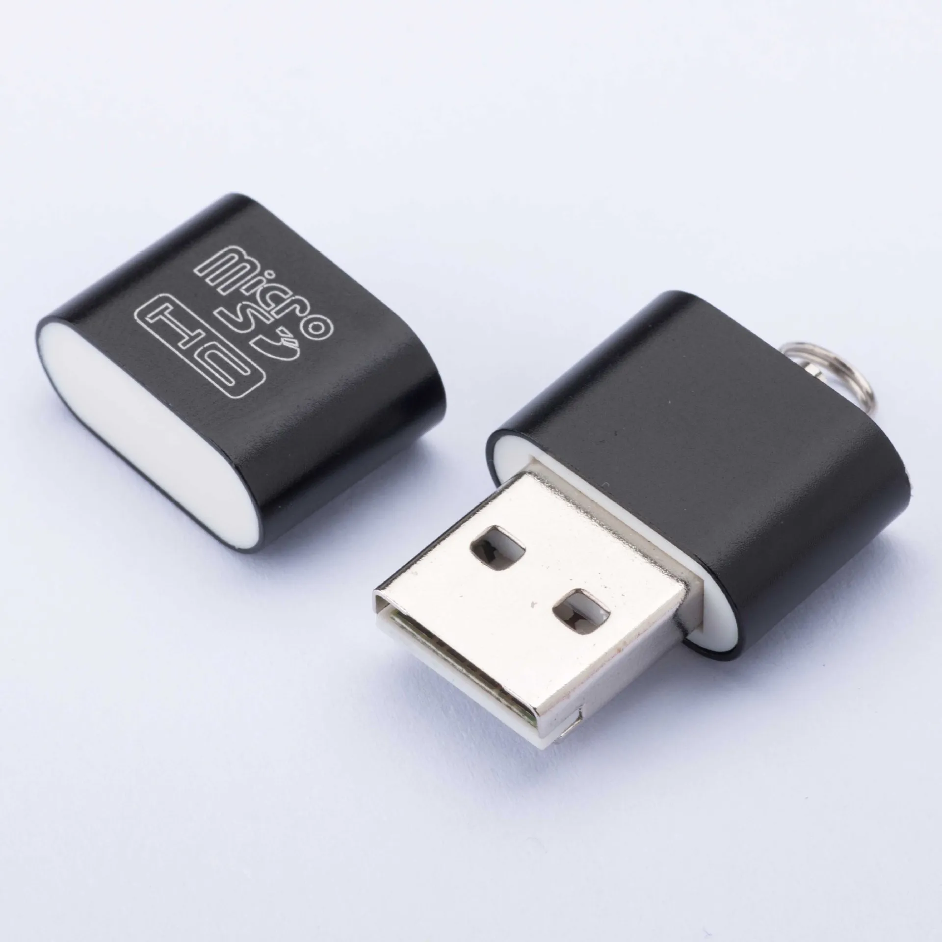 Высокоскоростной USB 2,0 интерфейс Micro SD TF T-Flash устройство для чтения карт памяти адаптер легкий портативный мини карты памяти оптом - Цвет: Черный