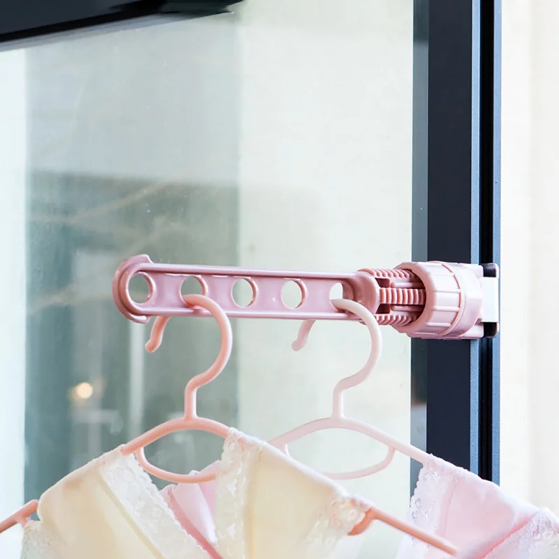 5-hole Plastic Hanger Rack For Balcony Outdoor Wall-mounted Hanger Rack For Travel
